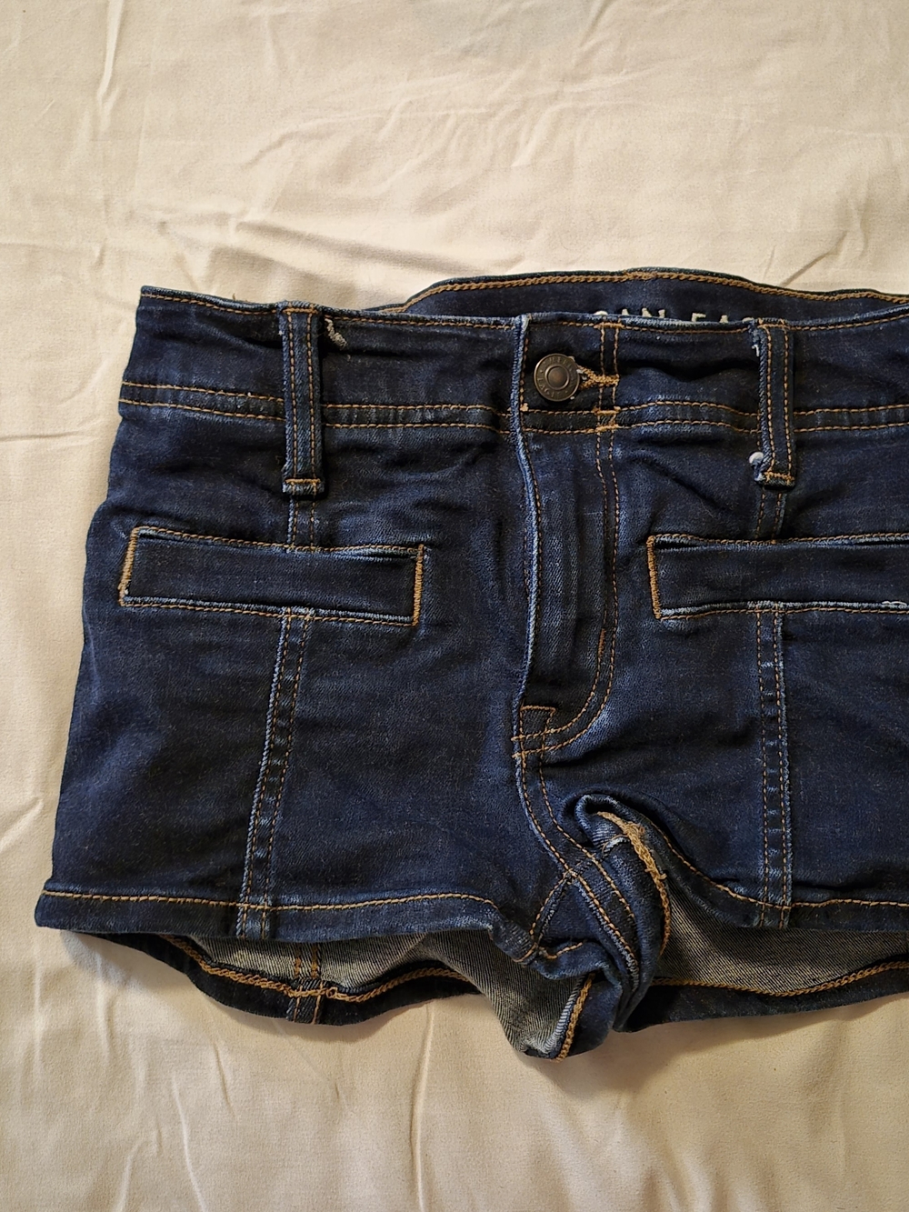 American Eagle Micro Short Denim Micro Shorts Blue Size 000